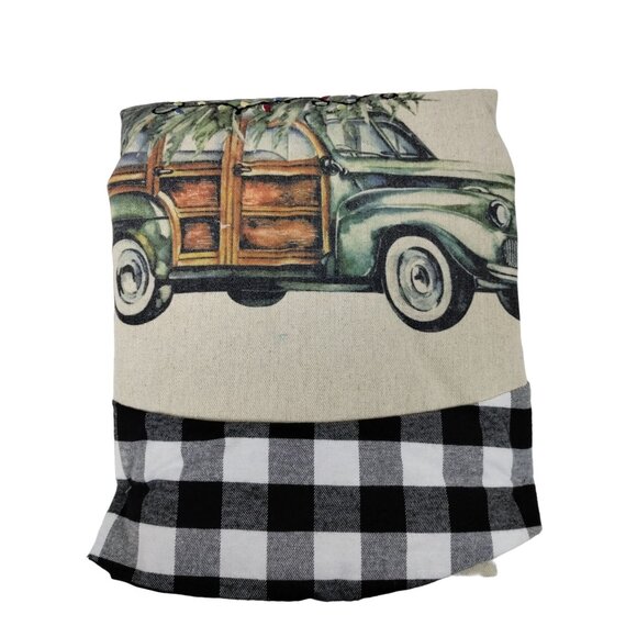 Holiday Time 48 inch Tree Skirt Merry Christmas Retro Truck Design - Picture 3 of 4